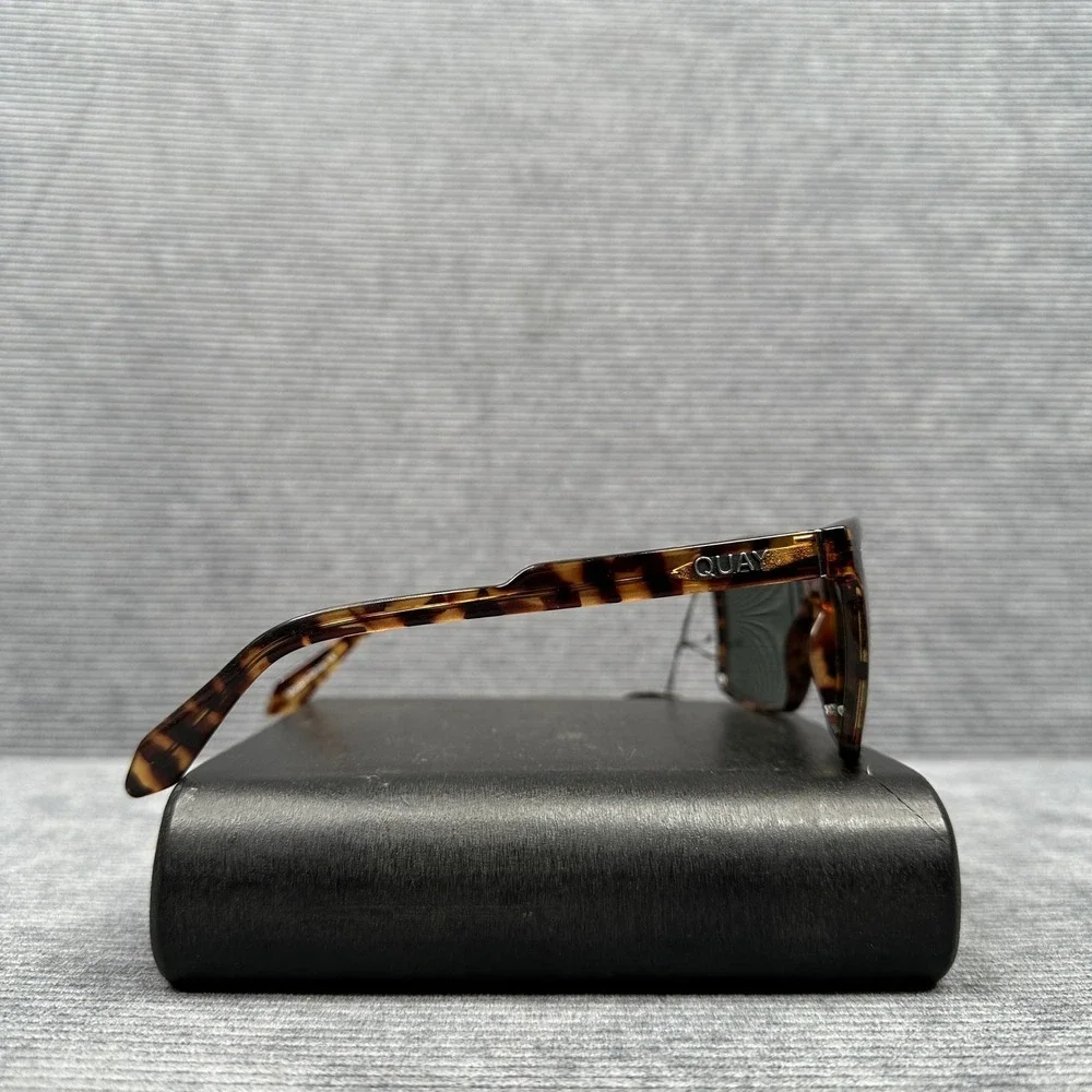 Quay Australia Let It Run Polarized Sunglasses Tortoise Square Frame NEW